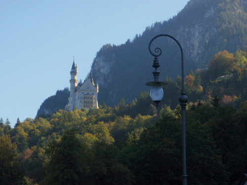 Neuschwanstein Castle as viewed from downtown Schwangau.